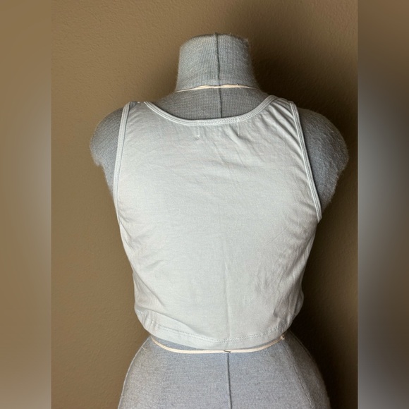 TAKENTLESS NWOT CROP TOP BABY BLUE SMALL - Picture 3 of 3